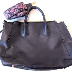 JustFab | Black Bag with Boho style strap